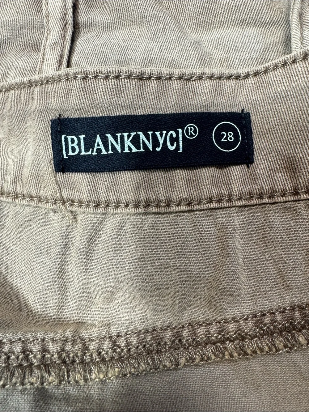 NWT New Blank NYC Twill Bubble Light Brown Denim Mini Skirt Size 28
